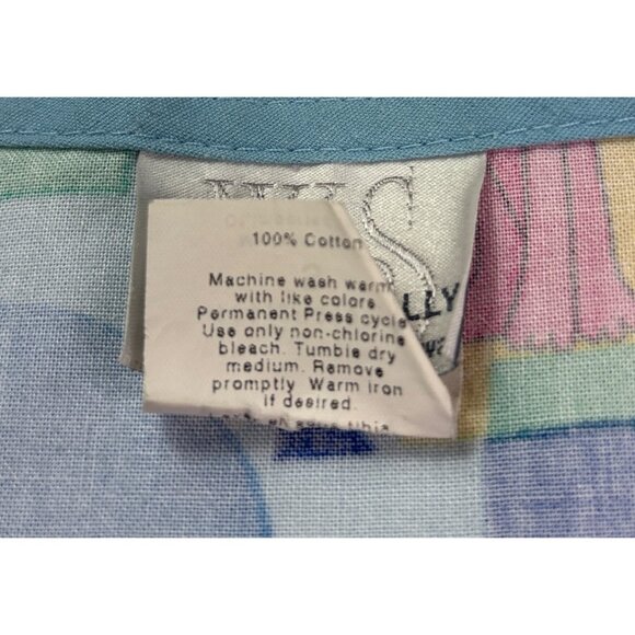 Fundamentally Cotton By White Swan Whimsical Cat Print Scrub Top S Snap Front - Picture 9 of 10